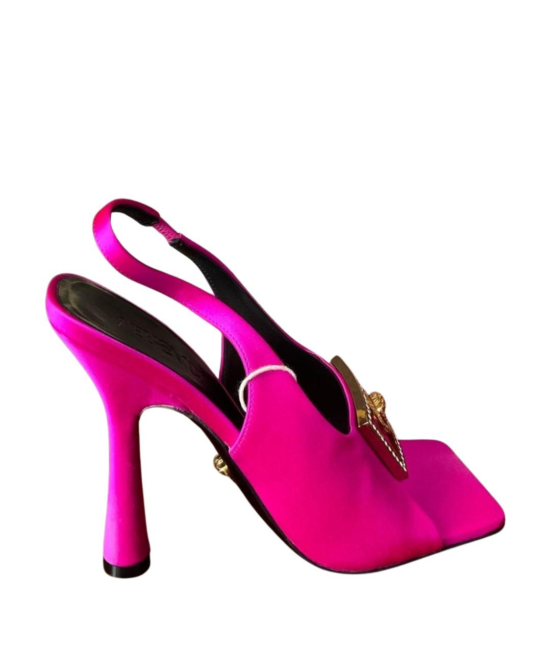 VERSACE Фуксия кожаные босоножки, фото 1