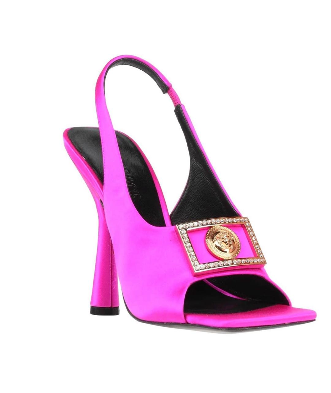 VERSACE Фуксия кожаные босоножки, фото 5