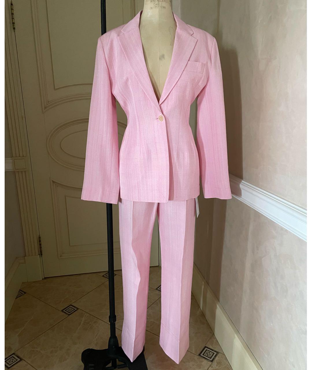 JACQUEMUS Розовый вискозный костюм с брюками, фото 9
