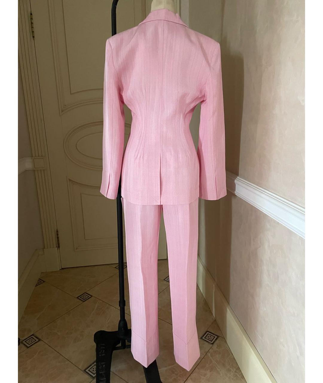 JACQUEMUS Розовый вискозный костюм с брюками, фото 2
