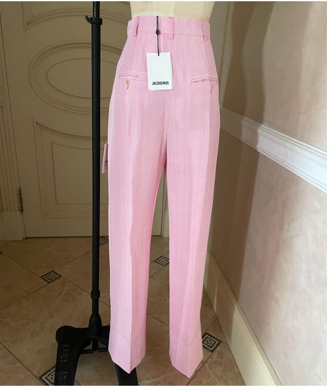 JACQUEMUS Розовый вискозный костюм с брюками, фото 8