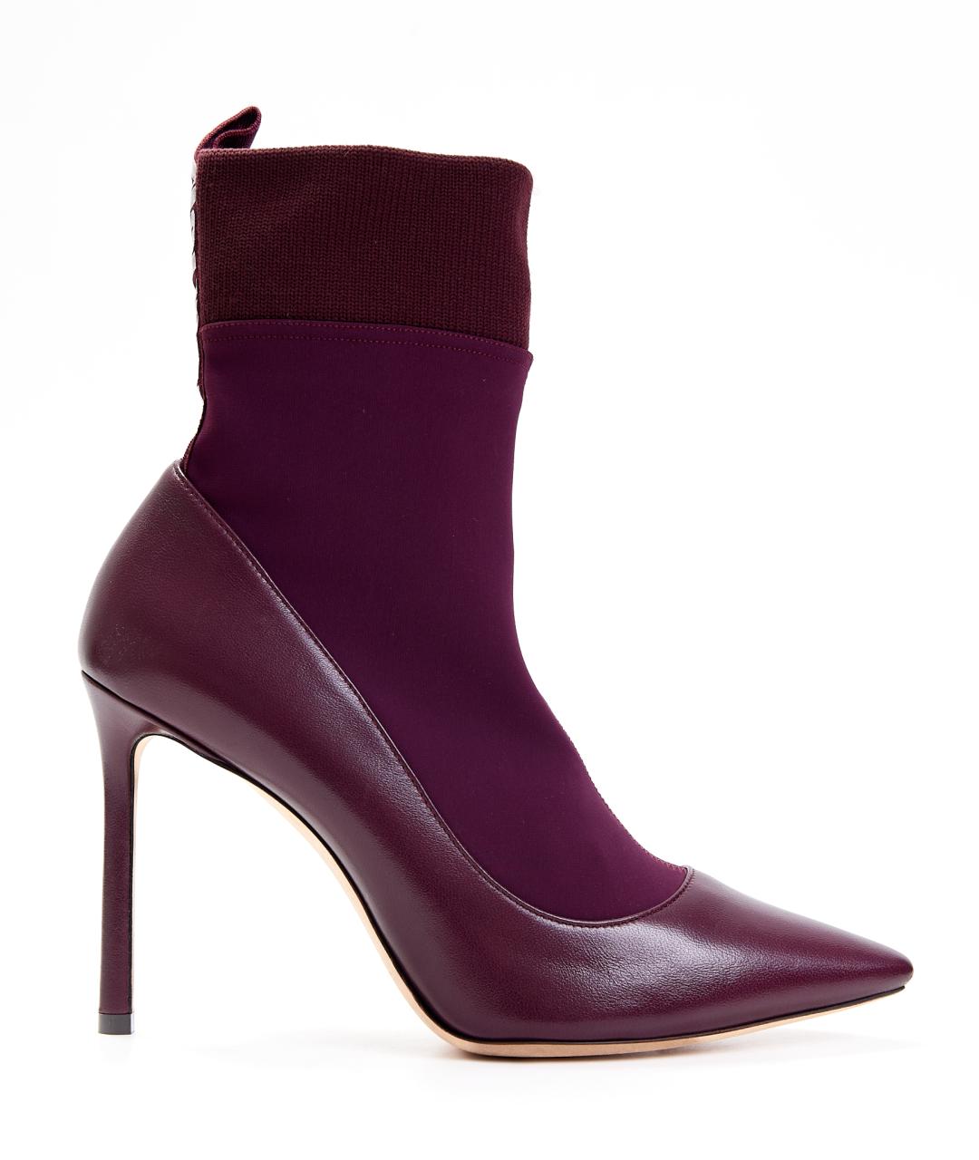 JIMMY CHOO Бордовые кожаные туфли, фото 5