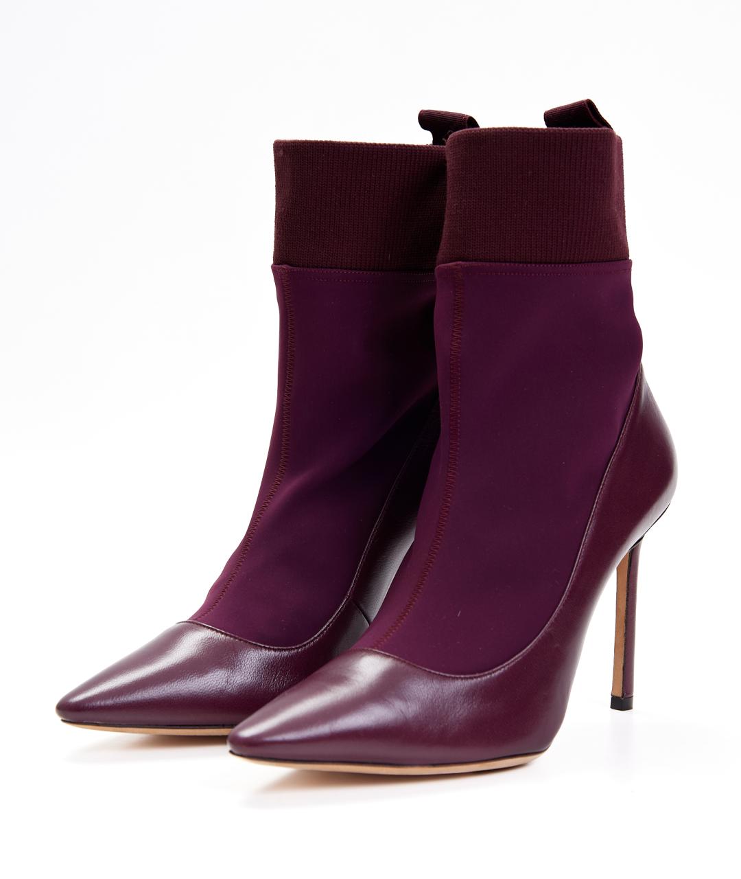 JIMMY CHOO Бордовые кожаные туфли, фото 2