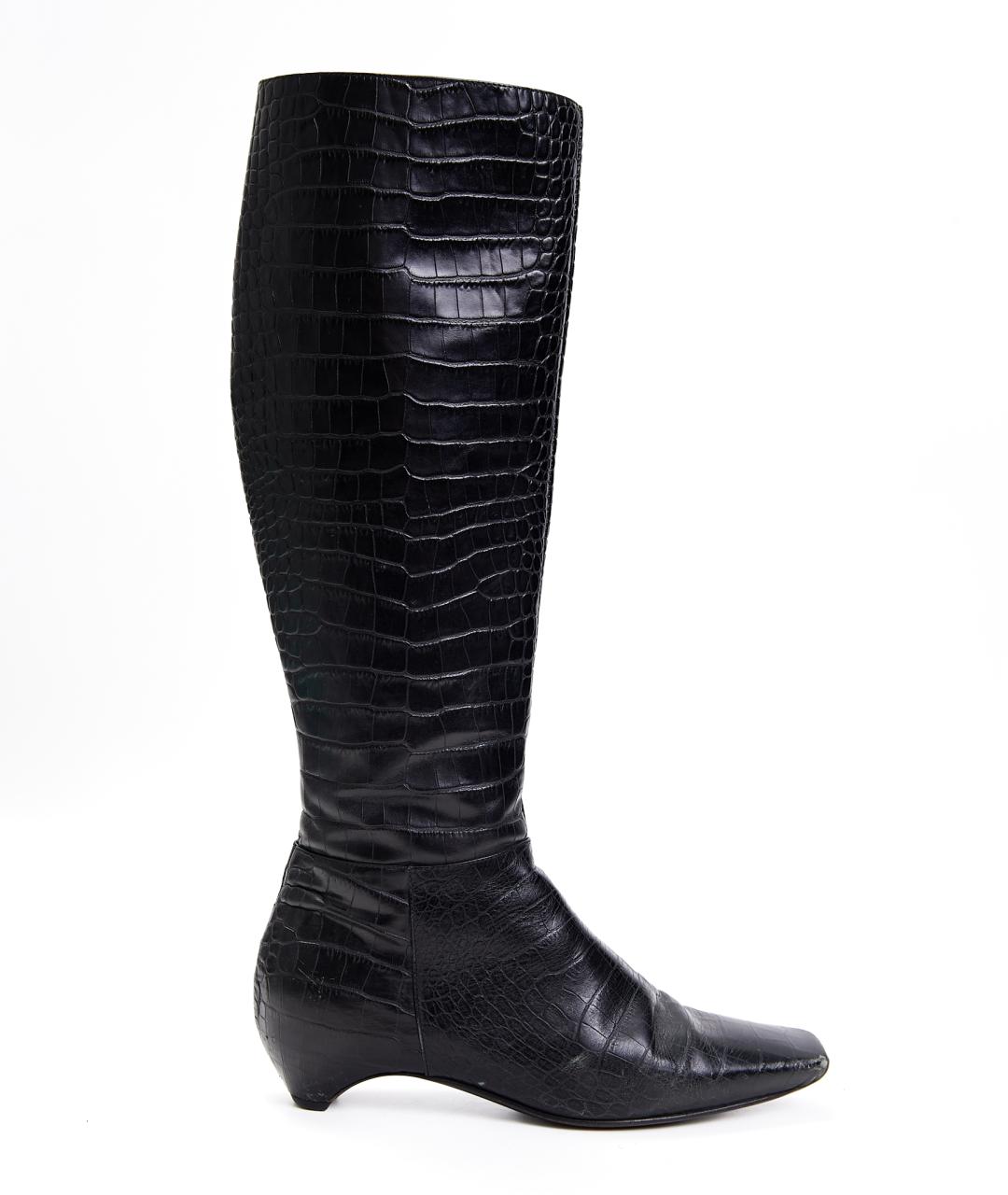 CHRISTIAN DIOR Черные кожаные сапоги, фото 4