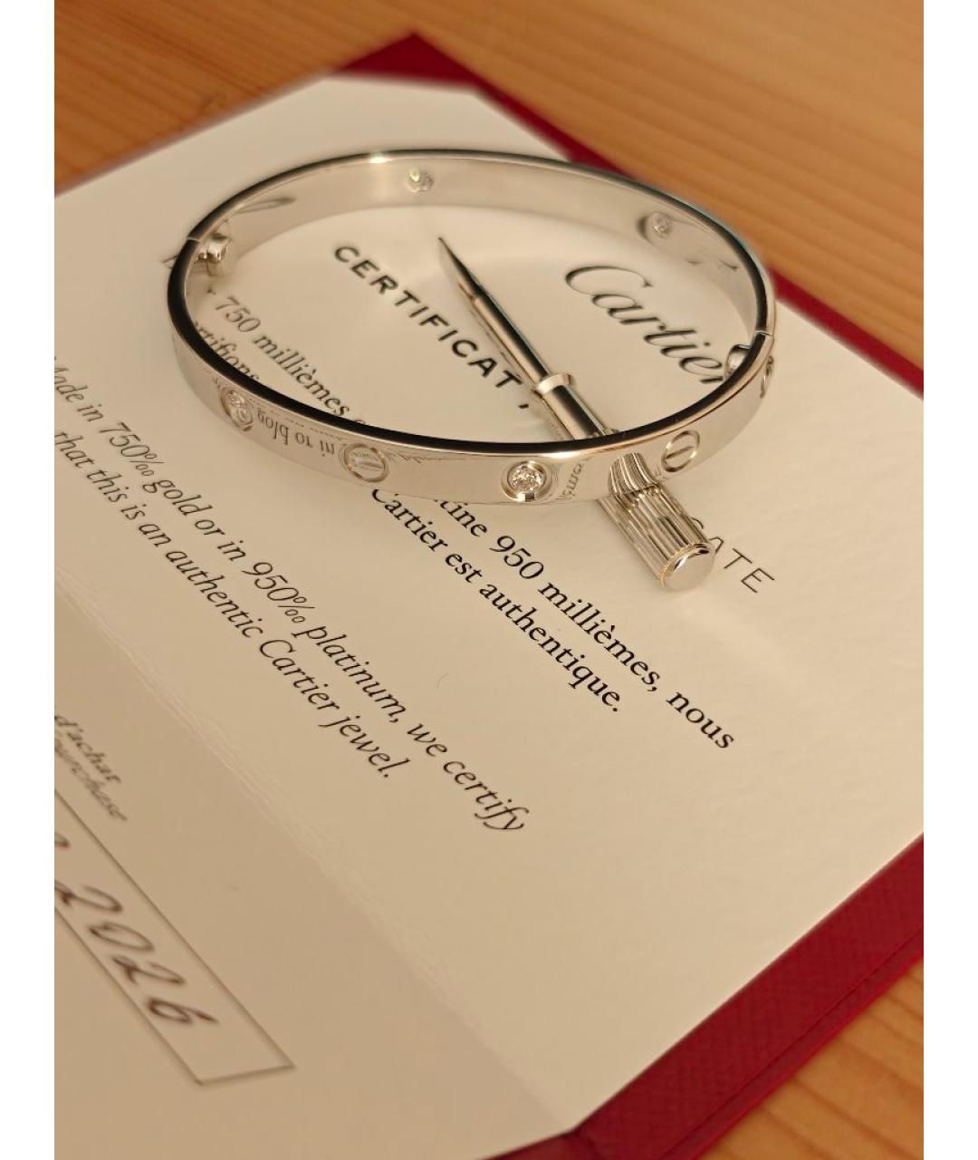 CARTIER Серебряный браслет из белого золота, фото 2
