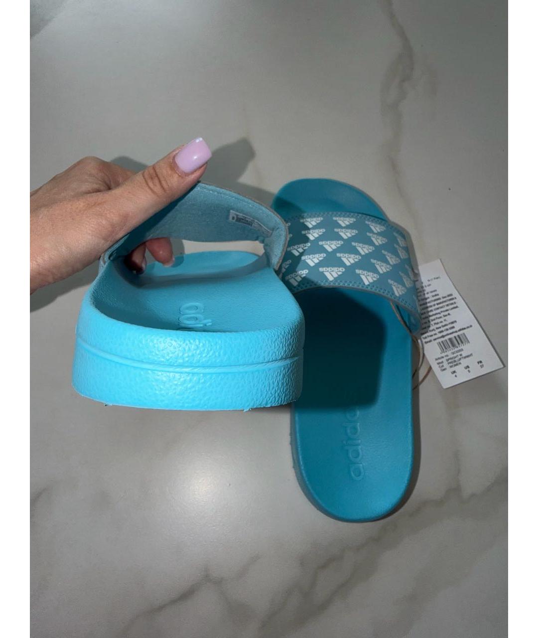 ADIDAS Голубые шлепанцы, фото 4