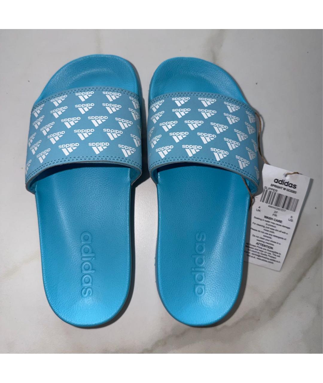 ADIDAS Голубые шлепанцы, фото 3