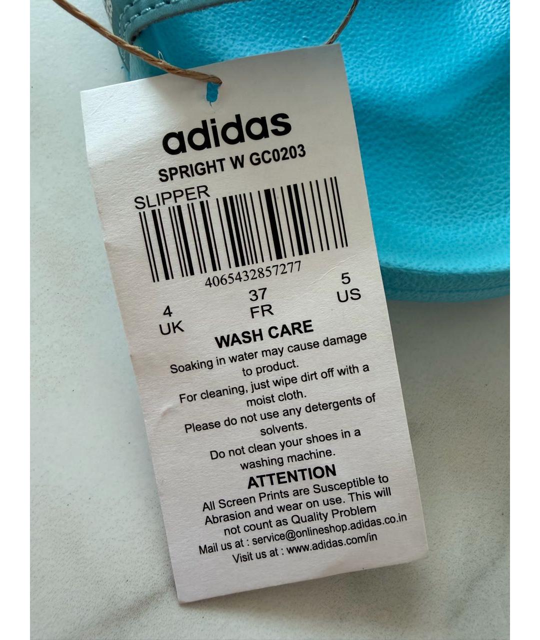 ADIDAS Голубые шлепанцы, фото 5