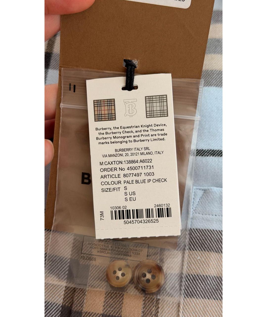 BURBERRY Мульти хлопковая кэжуал рубашка, фото 4