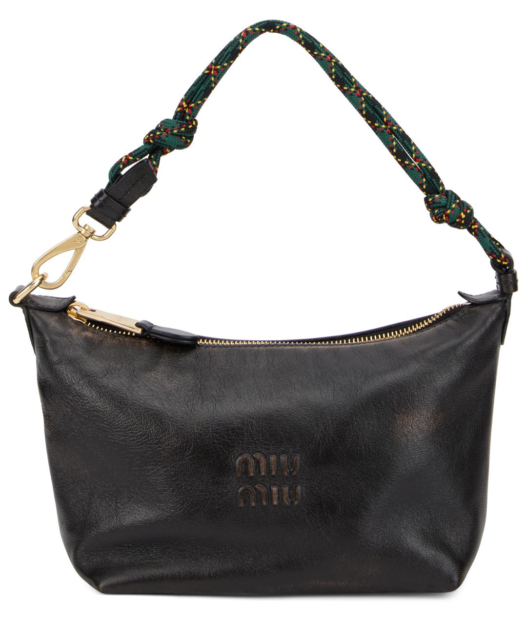 MIU MIU Коричневая кожаная сумка с короткими ручками, фото 2