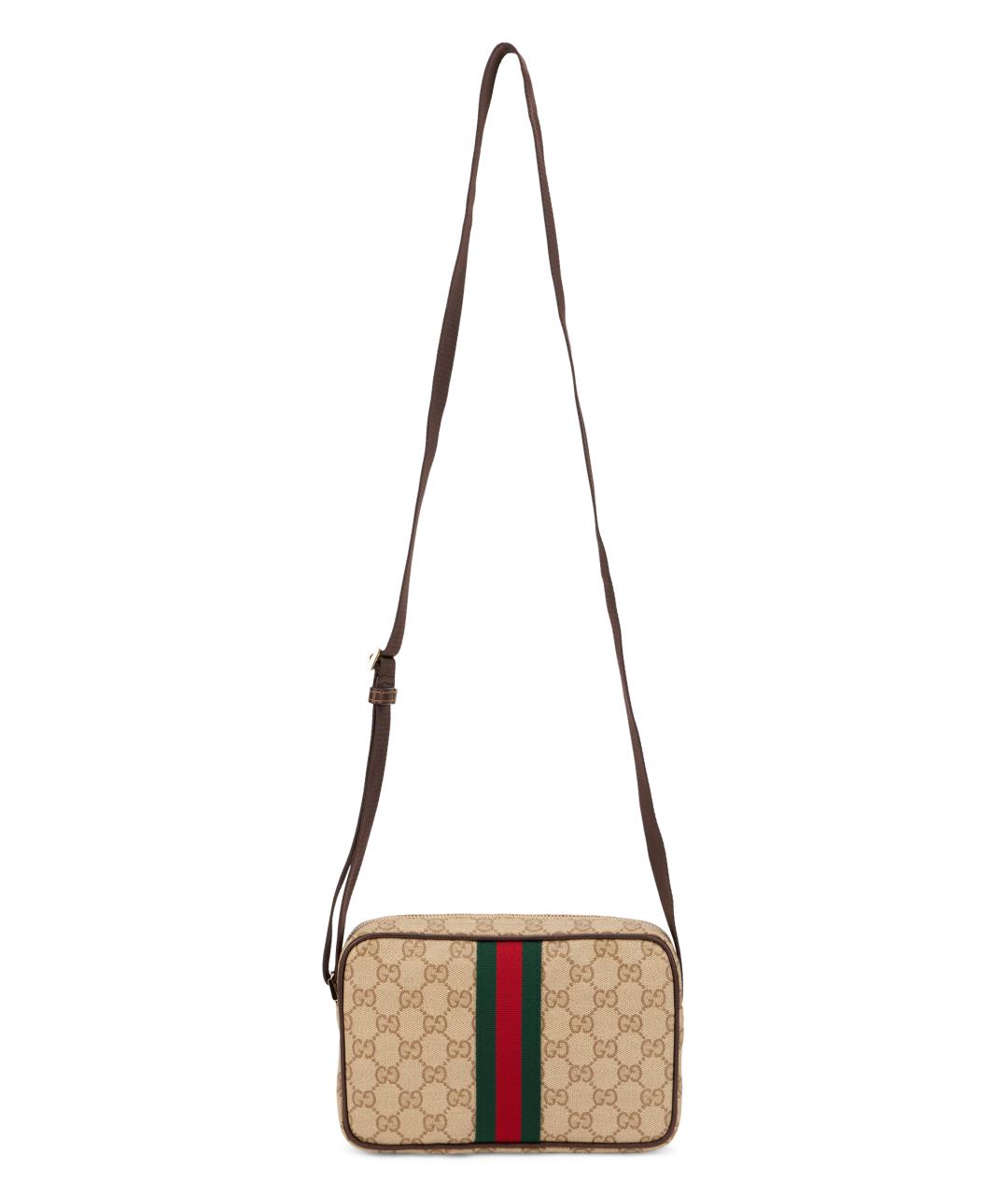GUCCI Бежевая хлопковая сумка на плечо, фото 1