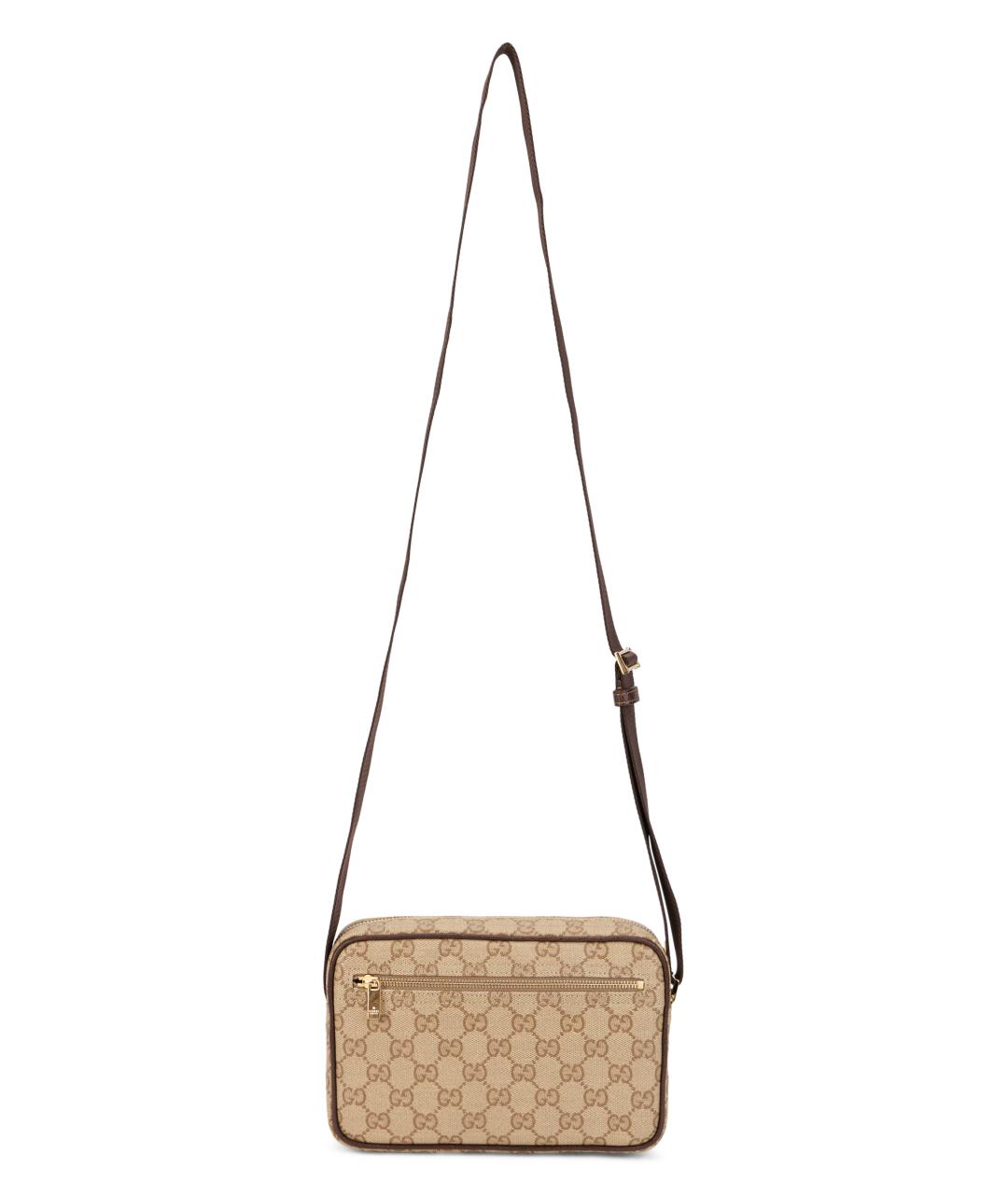 GUCCI Бежевая хлопковая сумка на плечо, фото 4