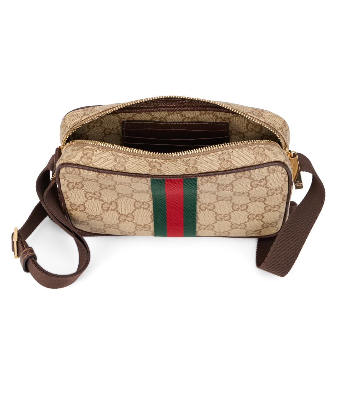 GUCCI Бежевая хлопковая сумка на плечо, фото 5