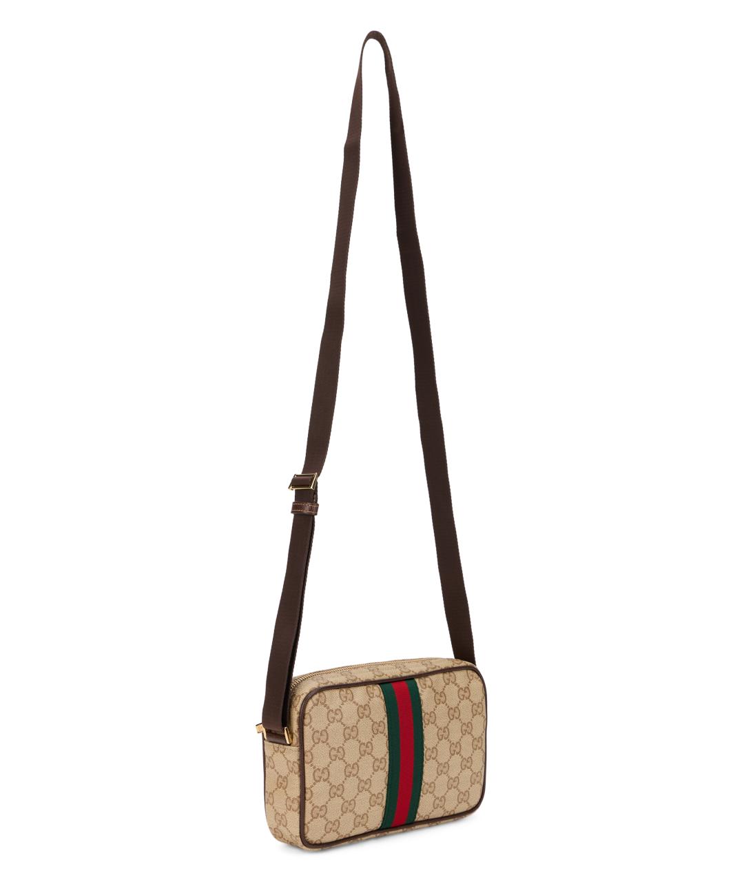 GUCCI Бежевая хлопковая сумка на плечо, фото 3