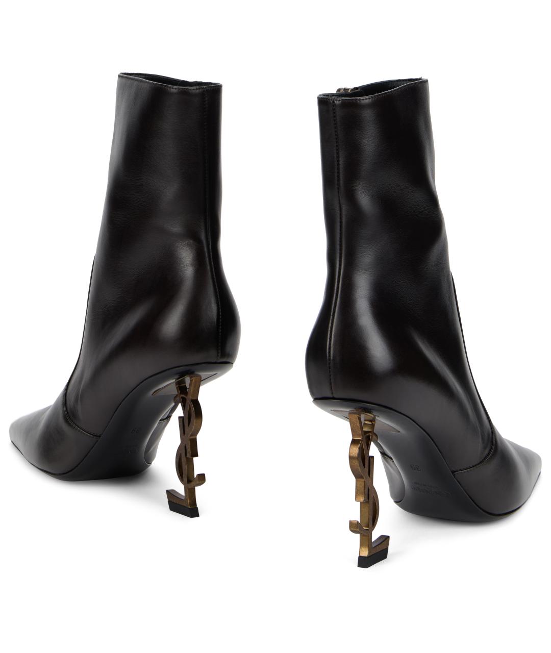 SAINT LAURENT Черные кожаные ботильоны, фото 4