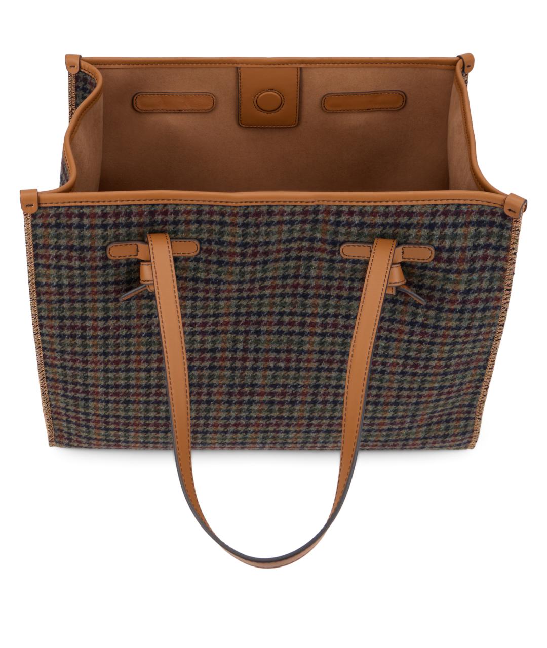 Gianni Chiarini Коричневая шерстяная сумка тоут, фото 5