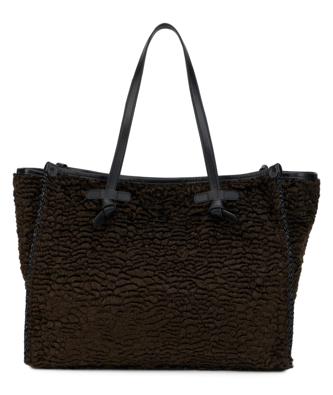 Gianni Chiarini Коричневая синтетическая сумка с короткими ручками, фото 4