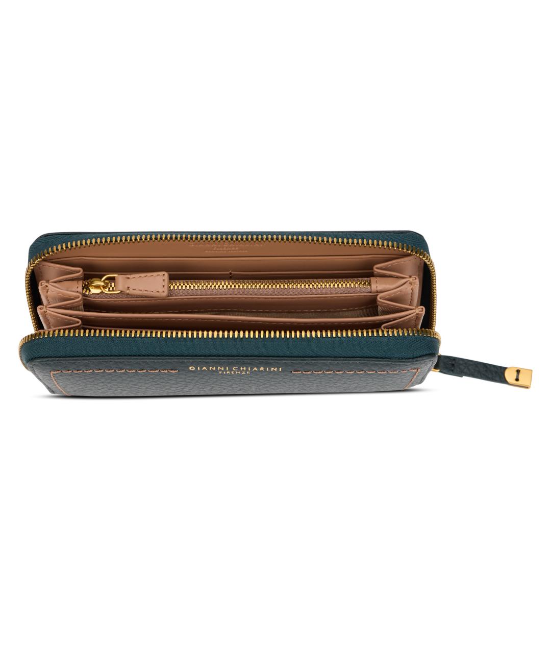 Gianni Chiarini Бирюзовый кожаный кошелек, фото 4