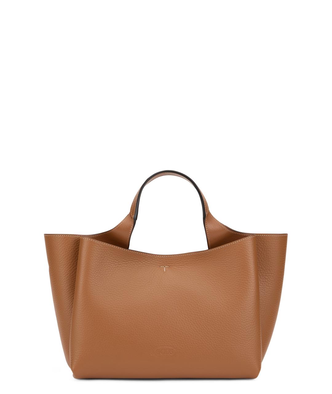 TOD'S Коричневая кожаная сумка тоут, фото 1