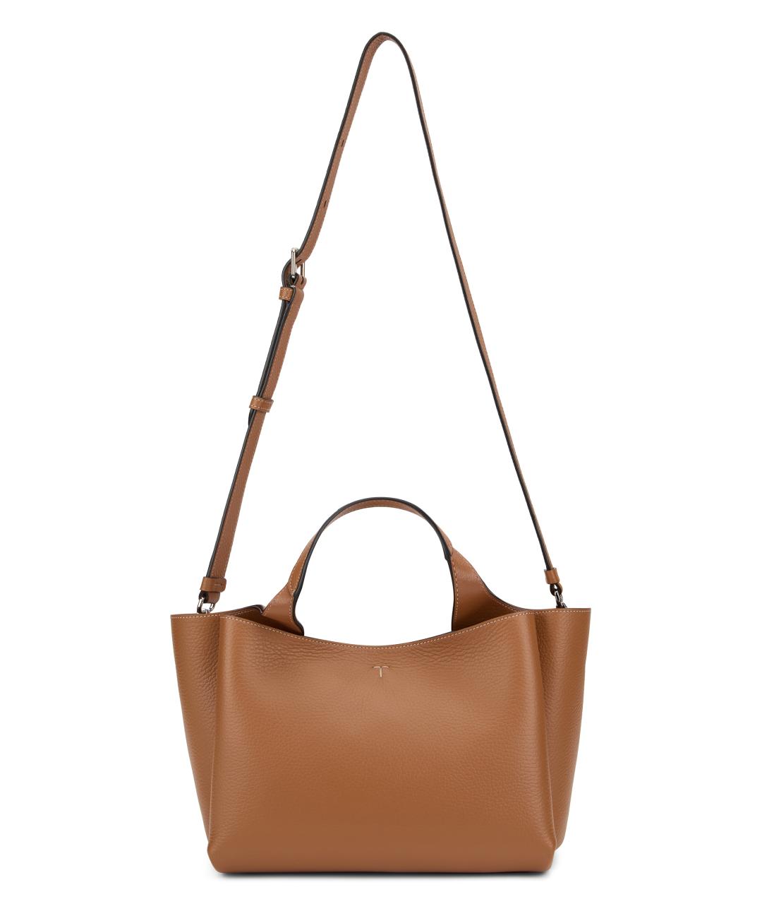TOD'S Коричневая кожаная сумка тоут, фото 4