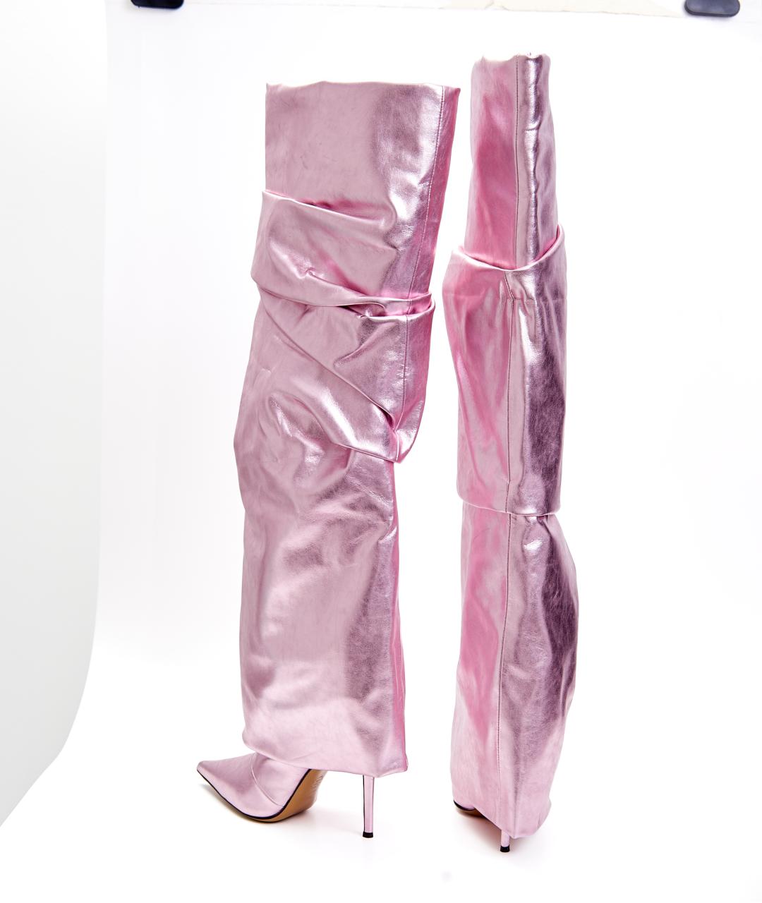 ALEXANDRE VAUTHIER Розовые кожаные ботфорты, фото 2