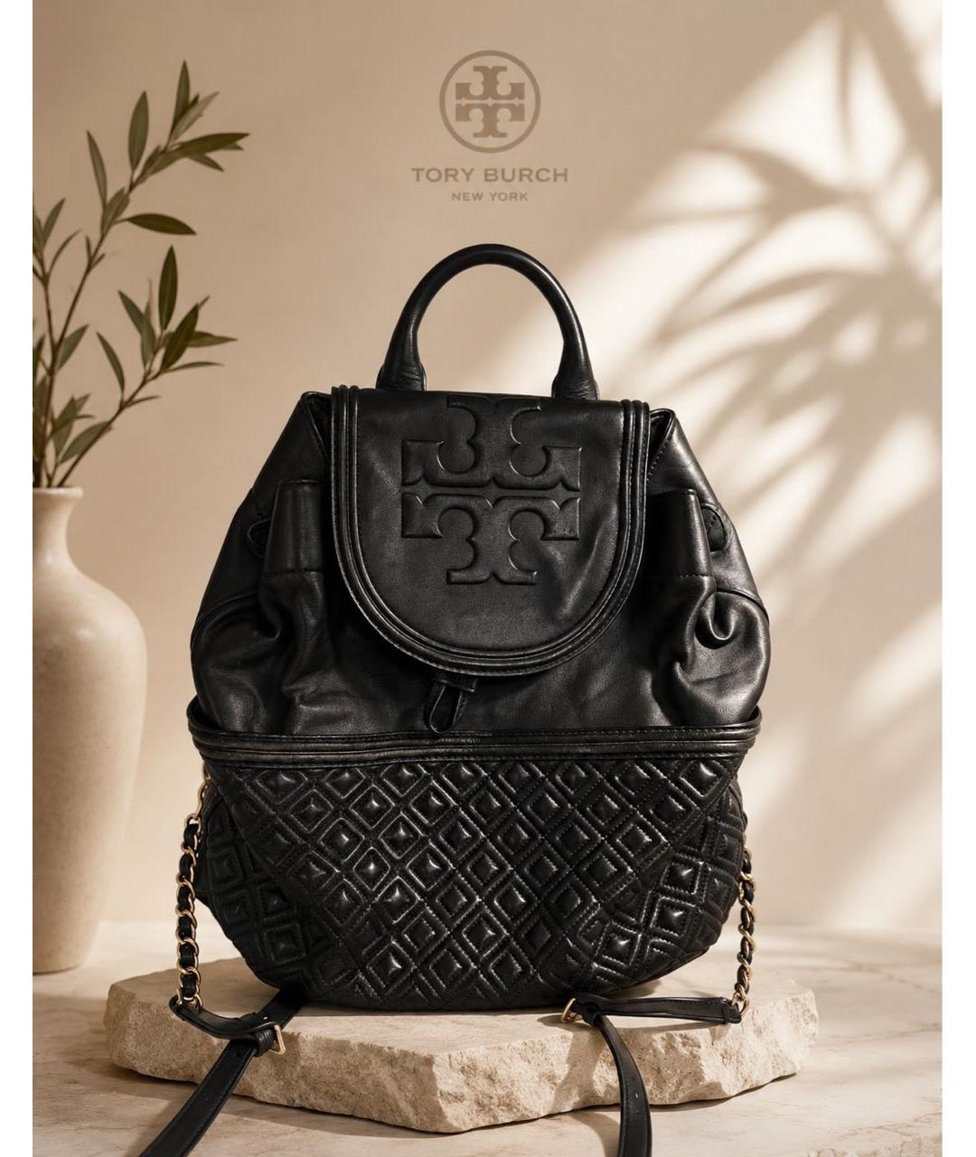 TORY BURCH Черный кожаный рюкзак, фото 8