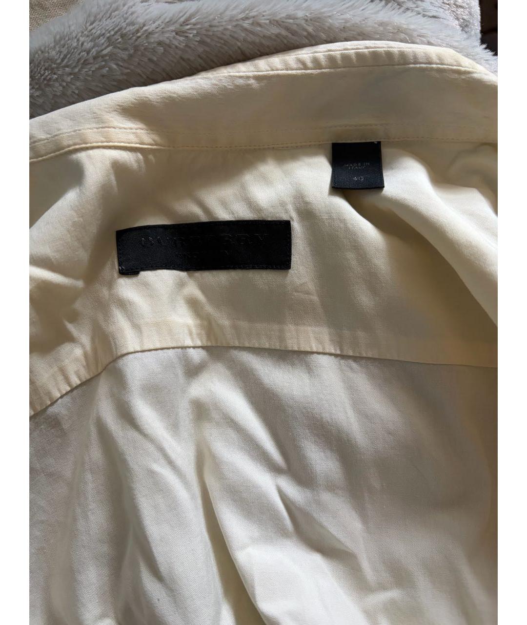 BURBERRY Бежевая хлопковая рубашка, фото 5