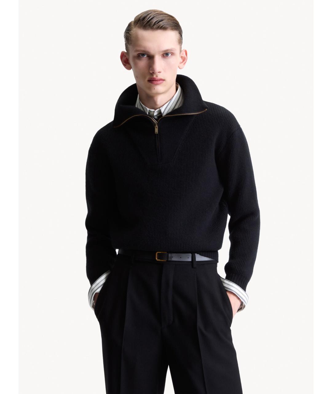 SAINT LAURENT Черный шерстяной джемпер / свитер, фото 2