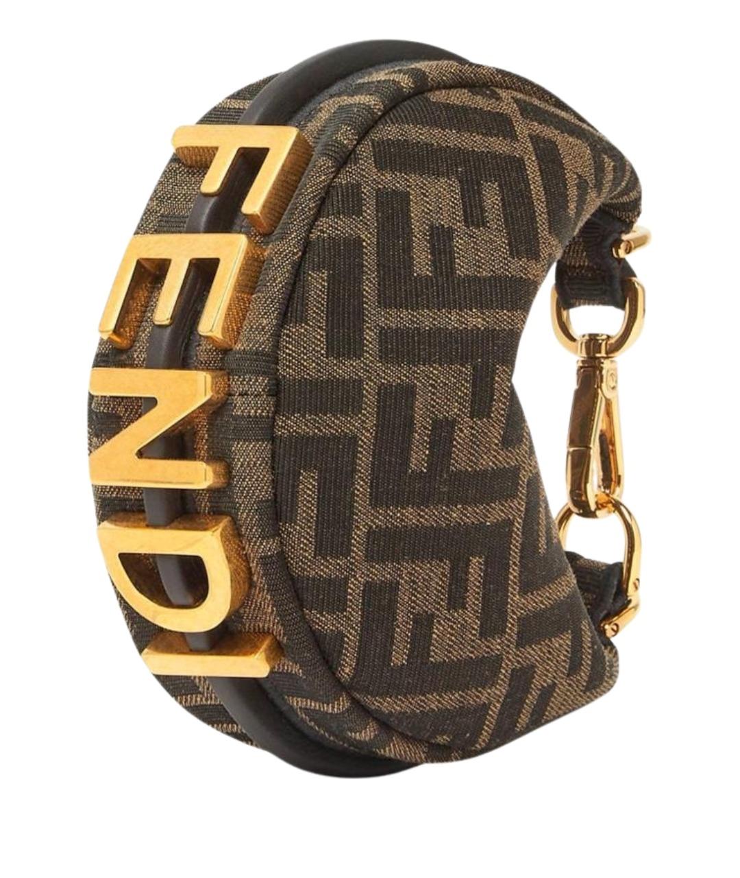 FENDI Коричневая канва сумка с короткими ручками, фото 1
