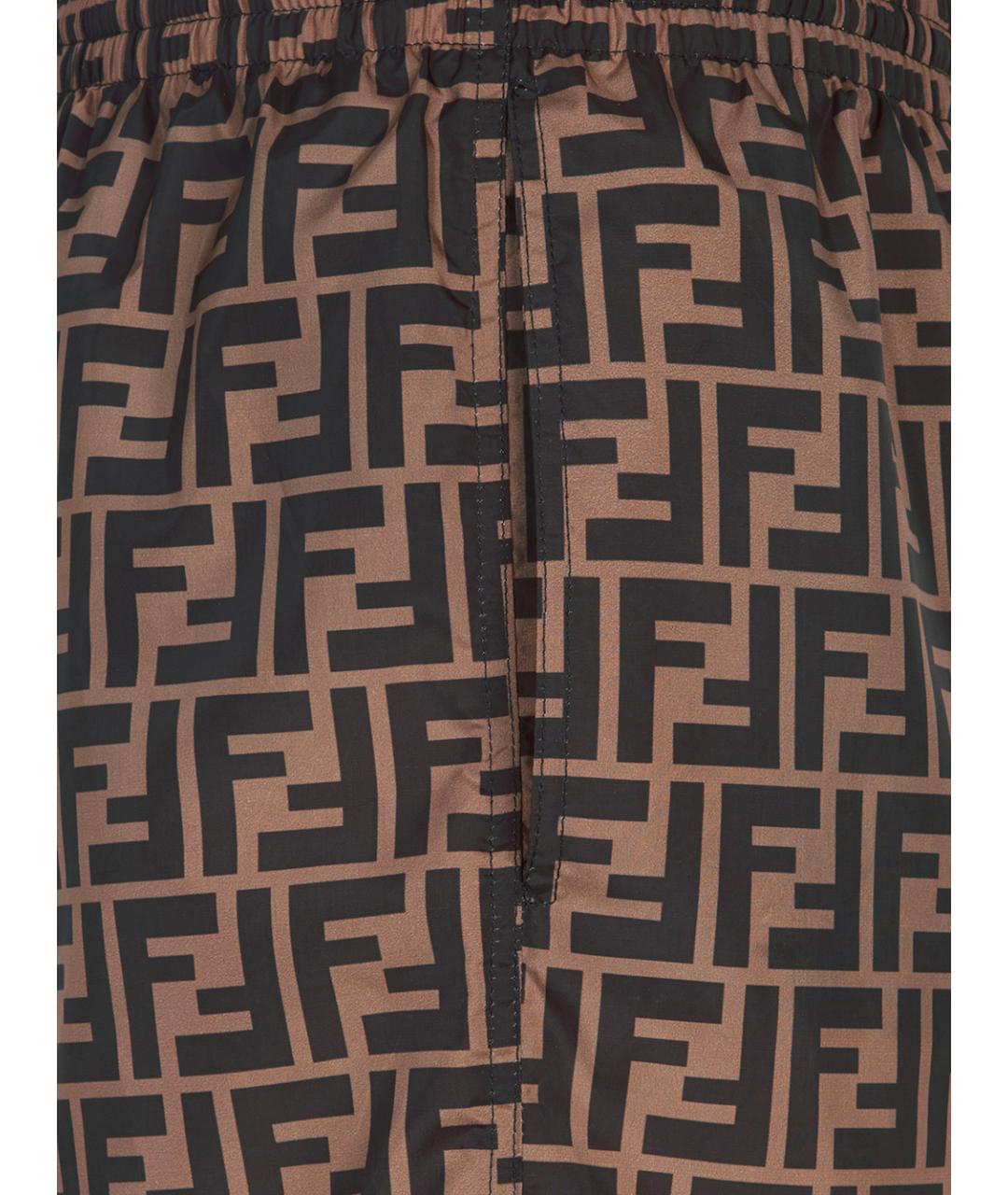 FENDI Коричневые полиэстеровые плавки, фото 4