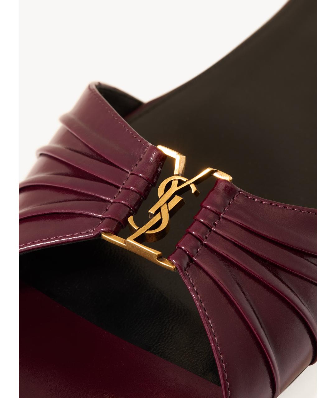 SAINT LAURENT Красные кожаные сандалии, фото 4