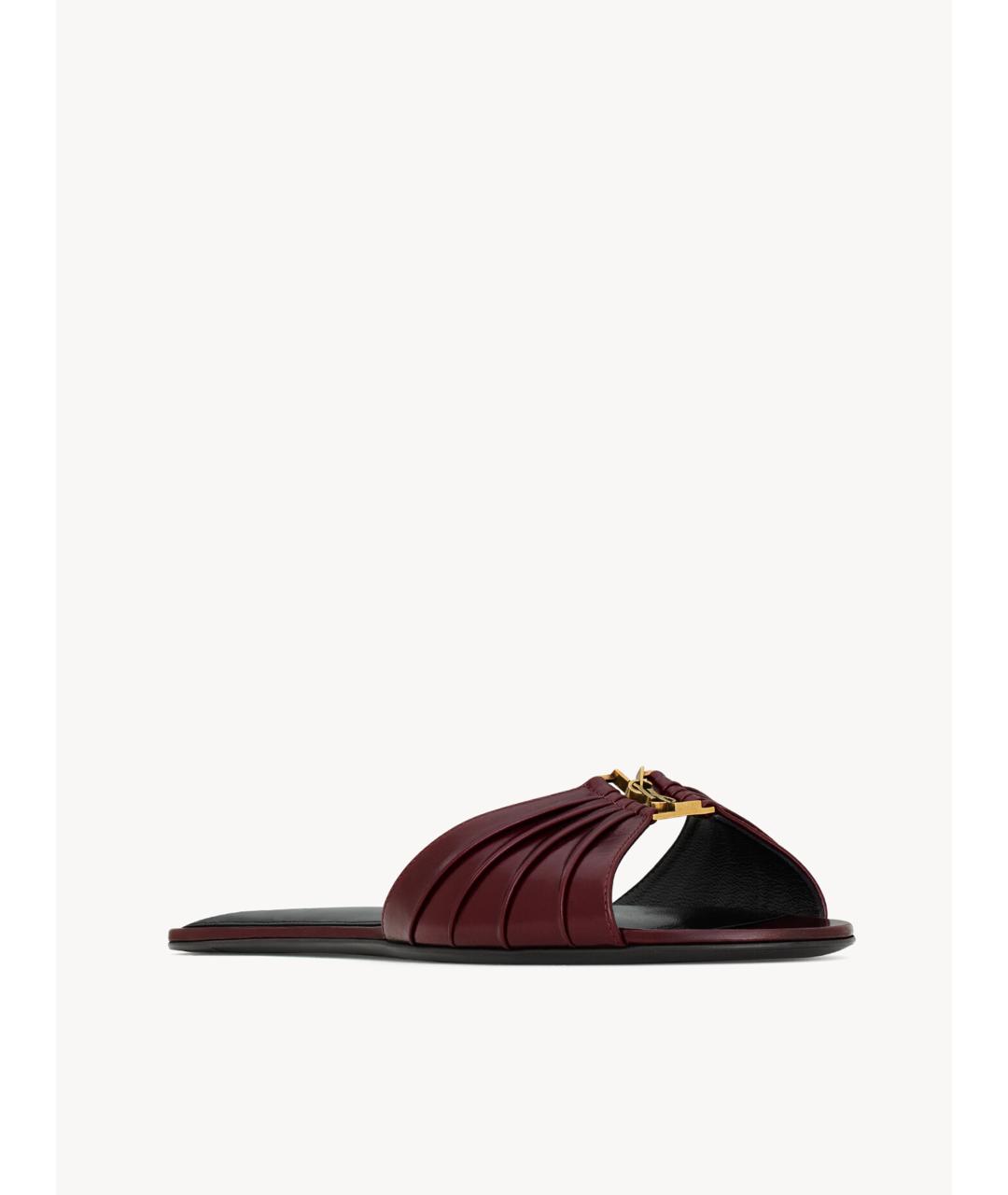 SAINT LAURENT Красные кожаные сандалии, фото 3