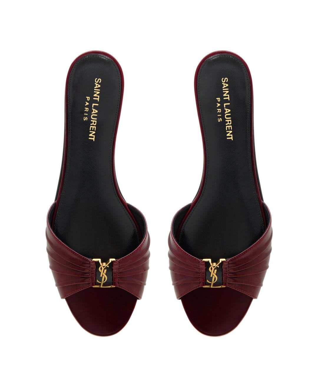 SAINT LAURENT Красные кожаные сандалии, фото 2