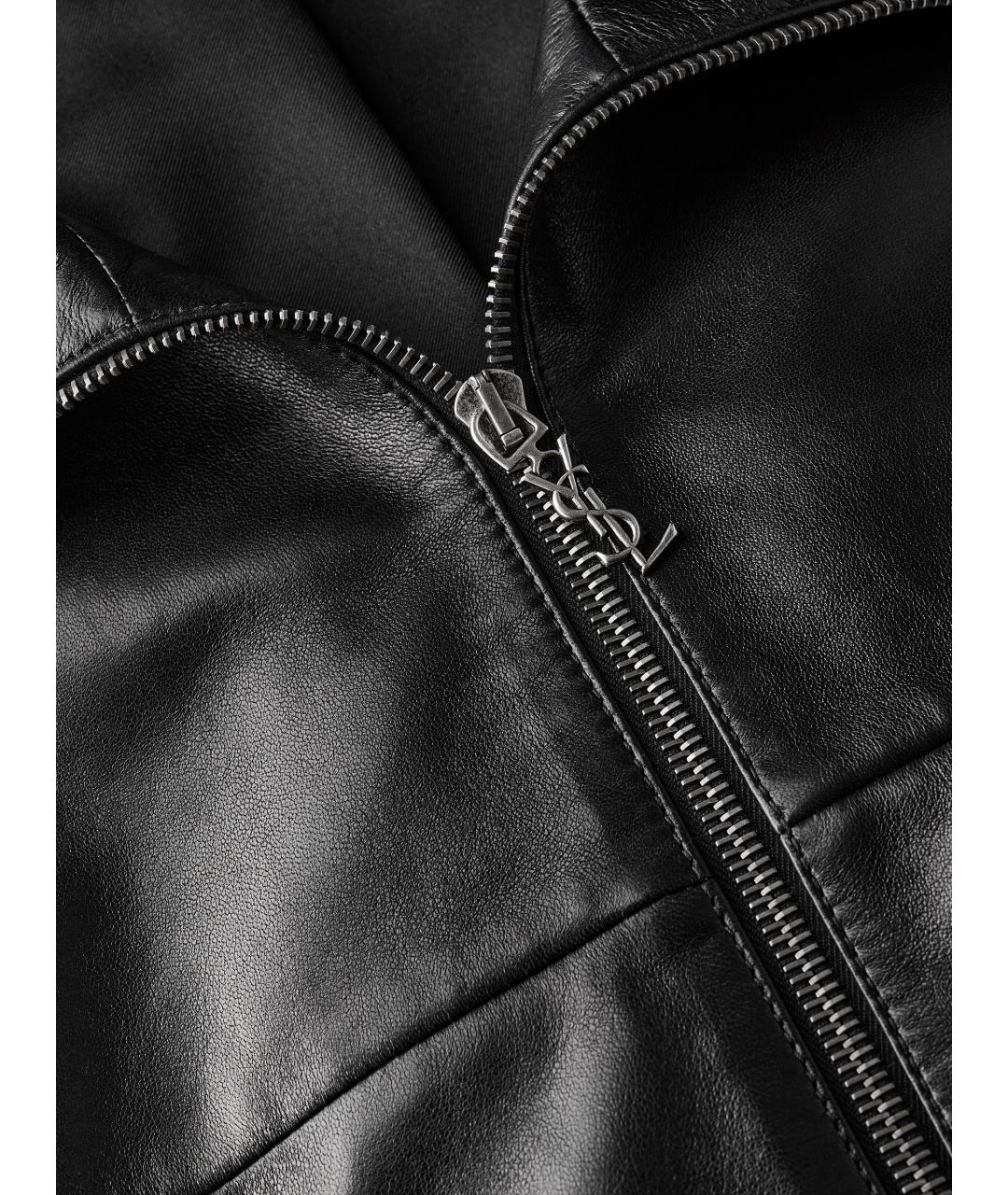 SAINT LAURENT Черная кожаная куртка, фото 4