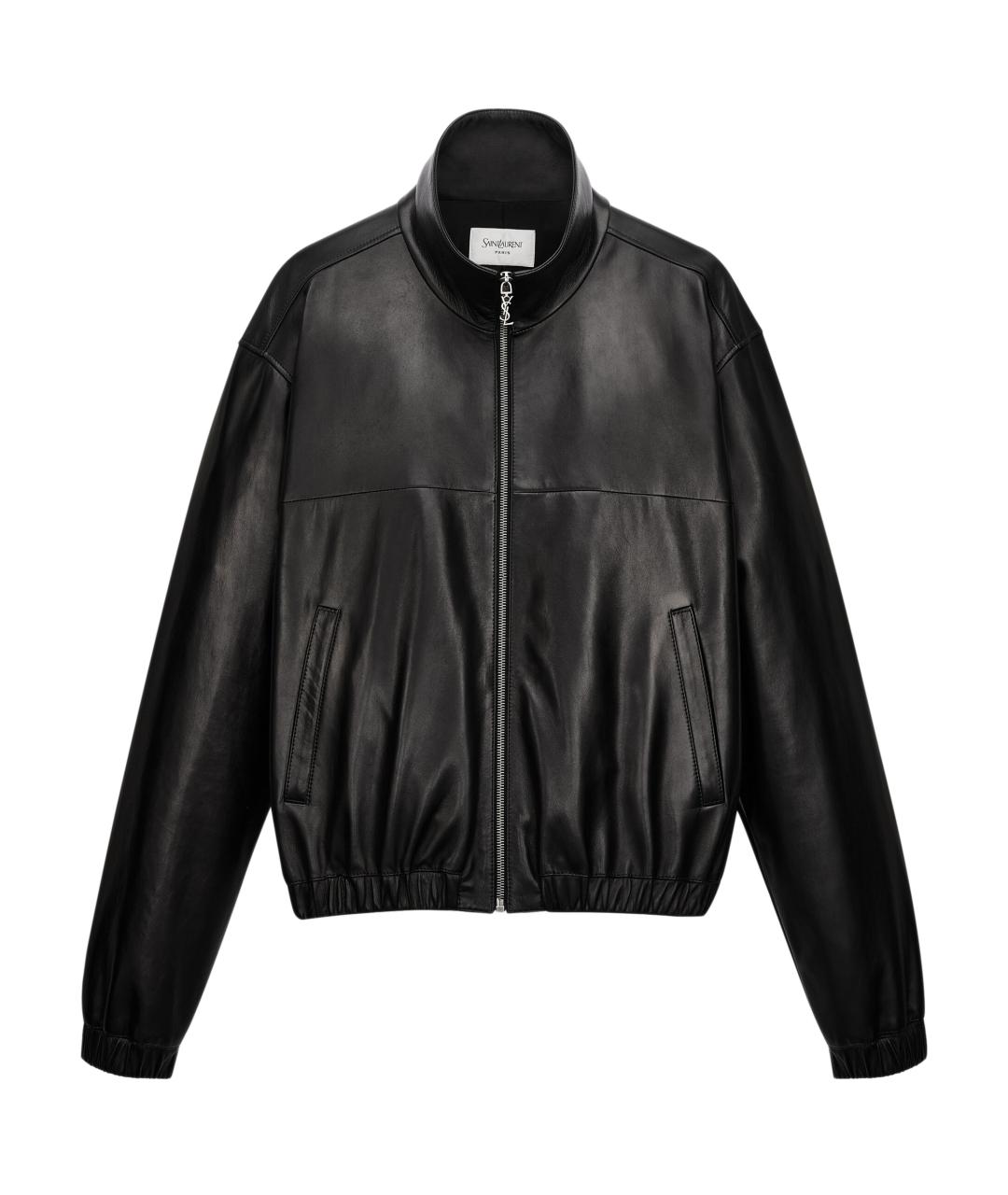 SAINT LAURENT Черная кожаная куртка, фото 1
