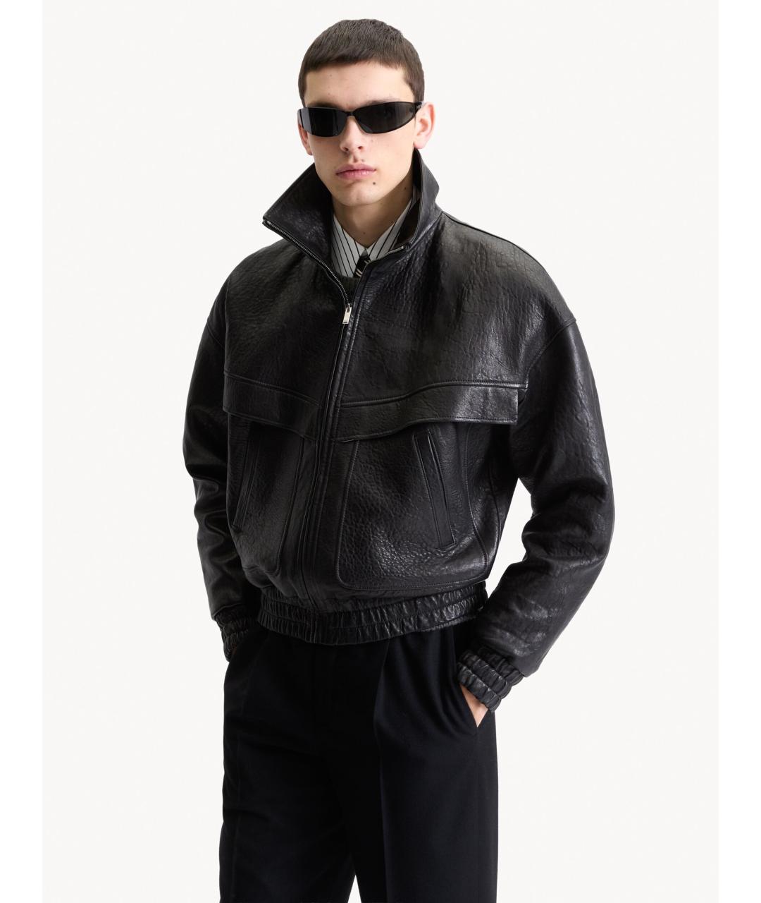 SAINT LAURENT Черная кожаная куртка, фото 2