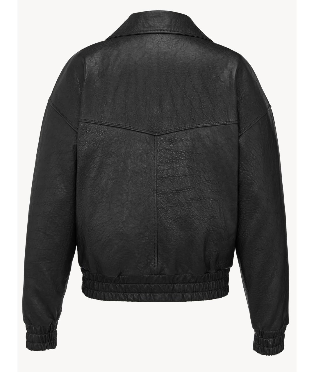 SAINT LAURENT Черная кожаная куртка, фото 4