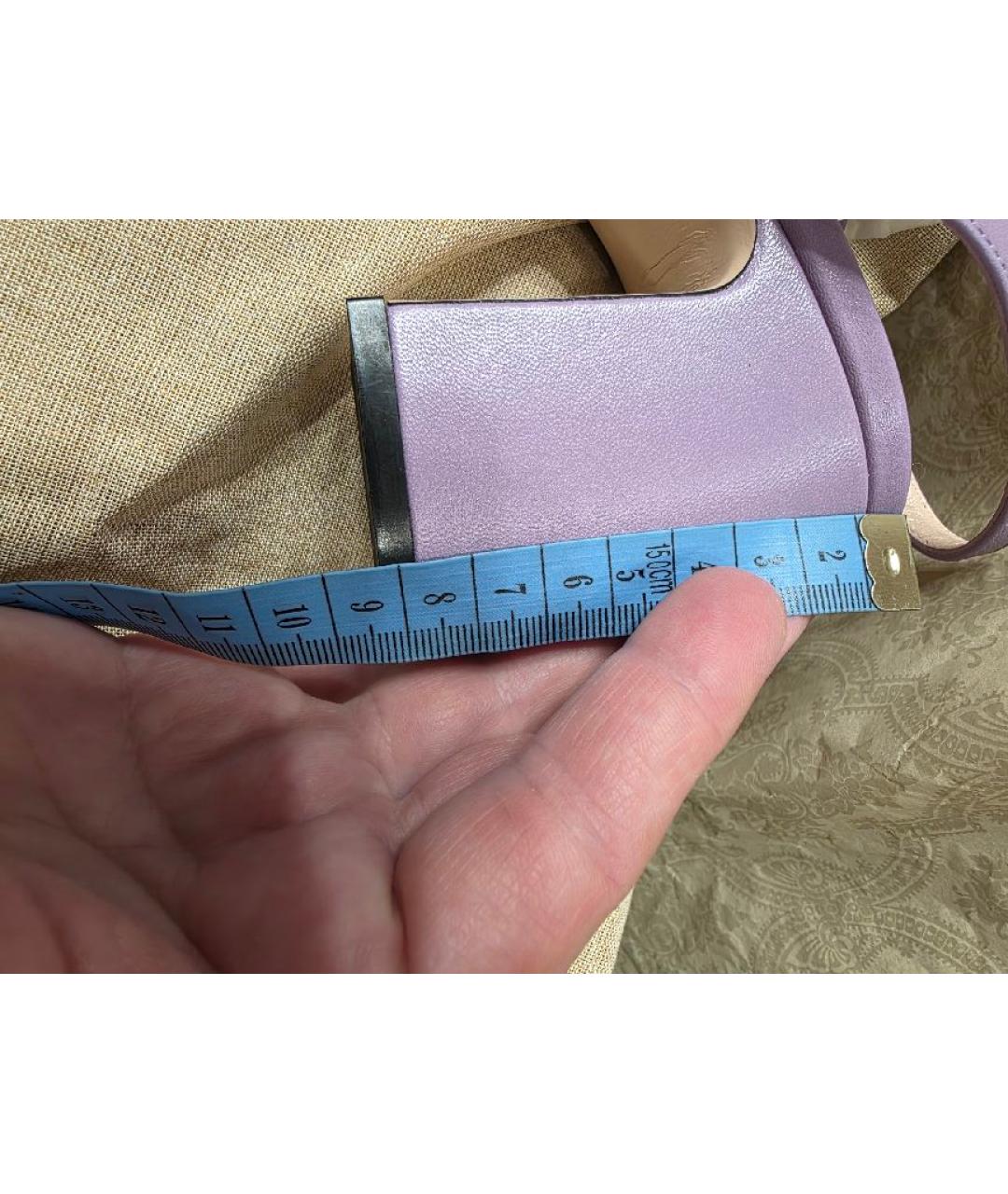 GUCCI Фиолетовые кожаные босоножки, фото 5