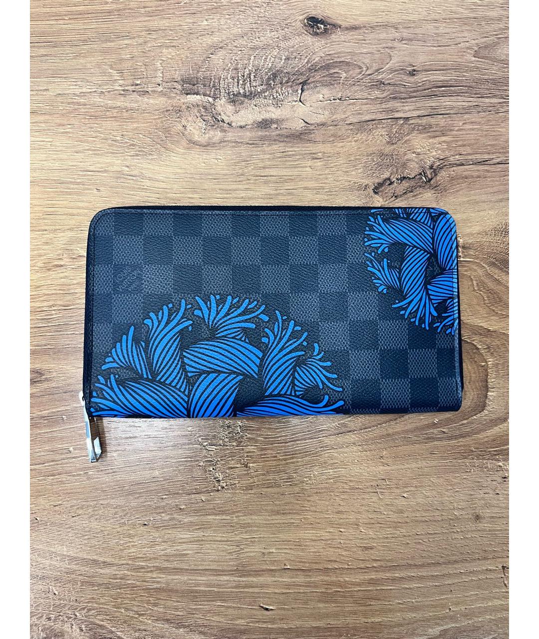 LOUIS VUITTON Черный кожаный кошелек, фото 9