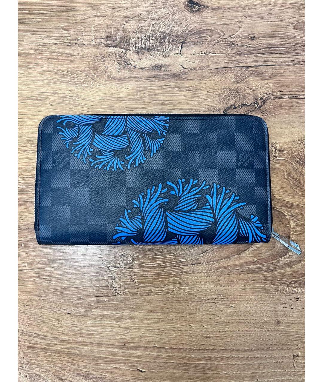 LOUIS VUITTON Черный кожаный кошелек, фото 2