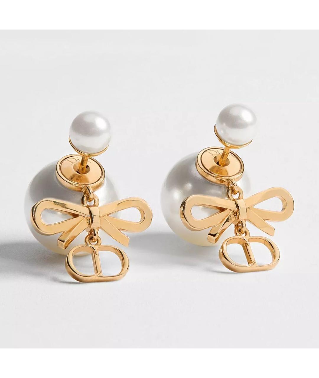 CHRISTIAN DIOR Золотые металлические серьги, фото 4