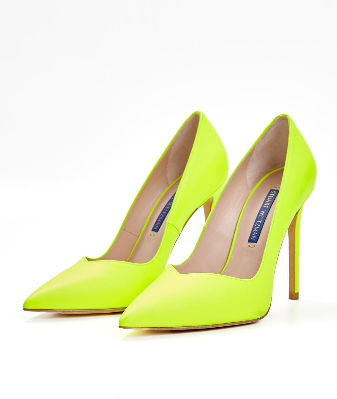STUART WEITZMAN Желтые кожаные туфли, фото 2