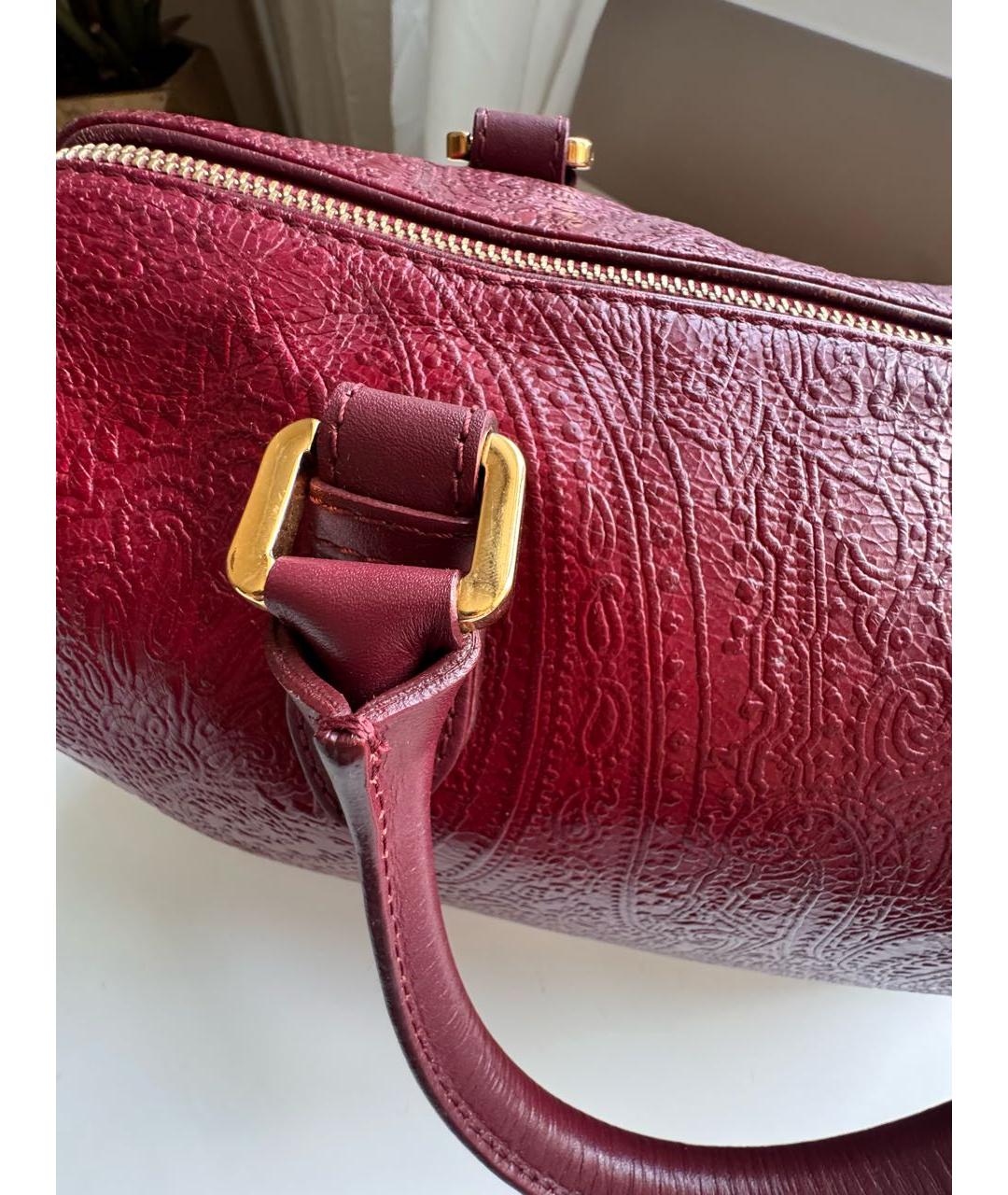 ETRO Бордовая кожаная сумка тоут, фото 3