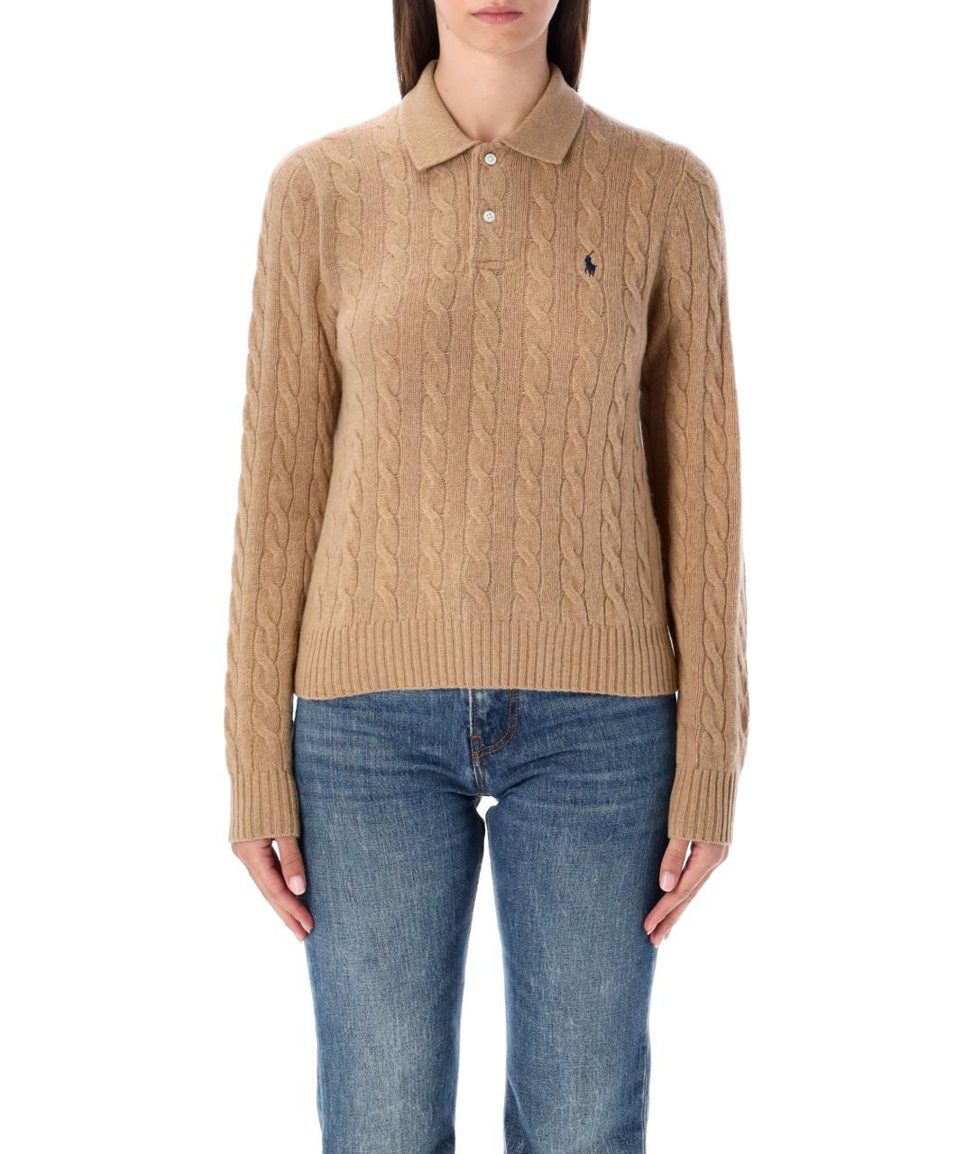 POLO RALPH LAUREN Коричневый шерстяной джемпер / свитер, фото 1