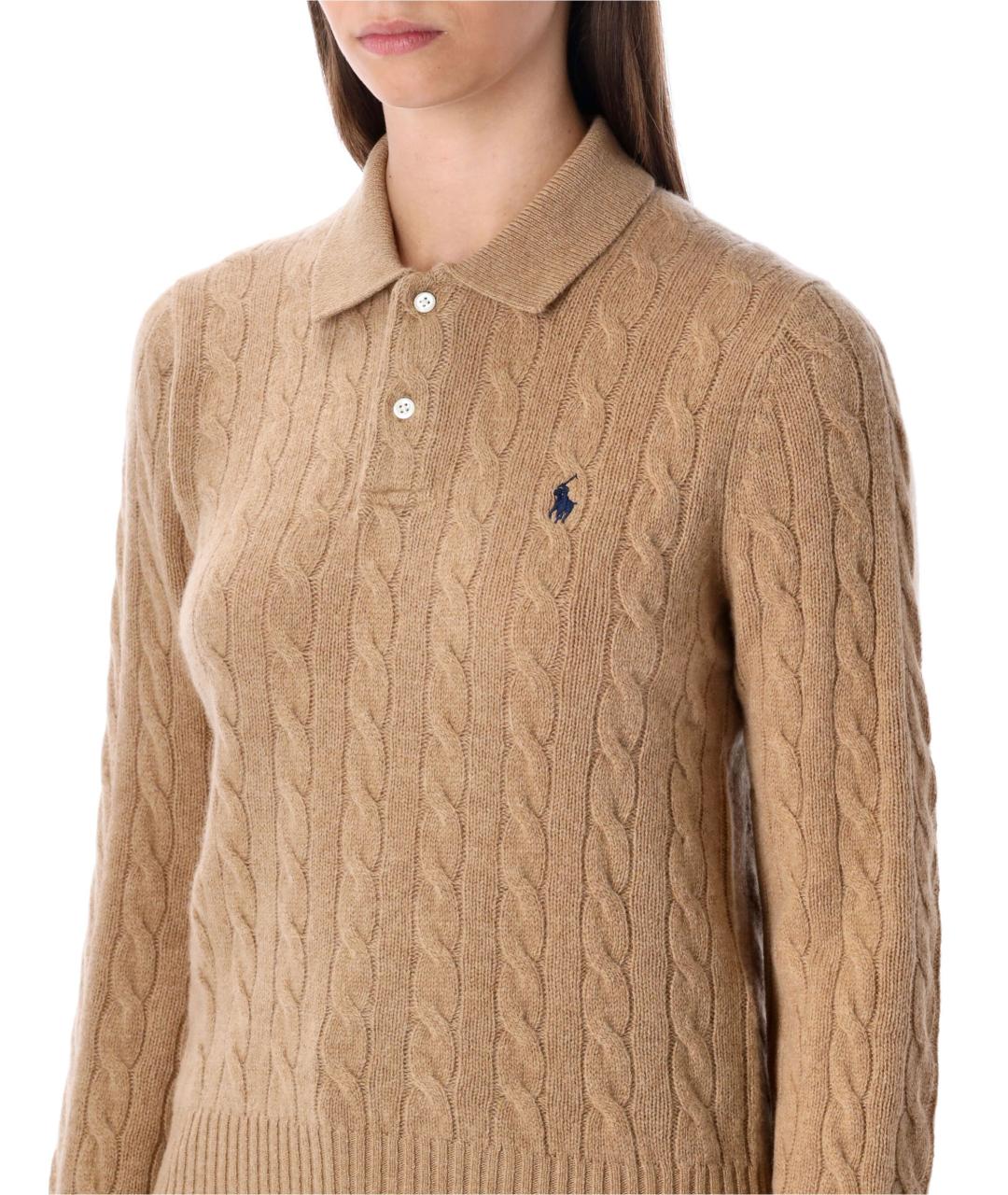 POLO RALPH LAUREN Коричневый шерстяной джемпер / свитер, фото 3