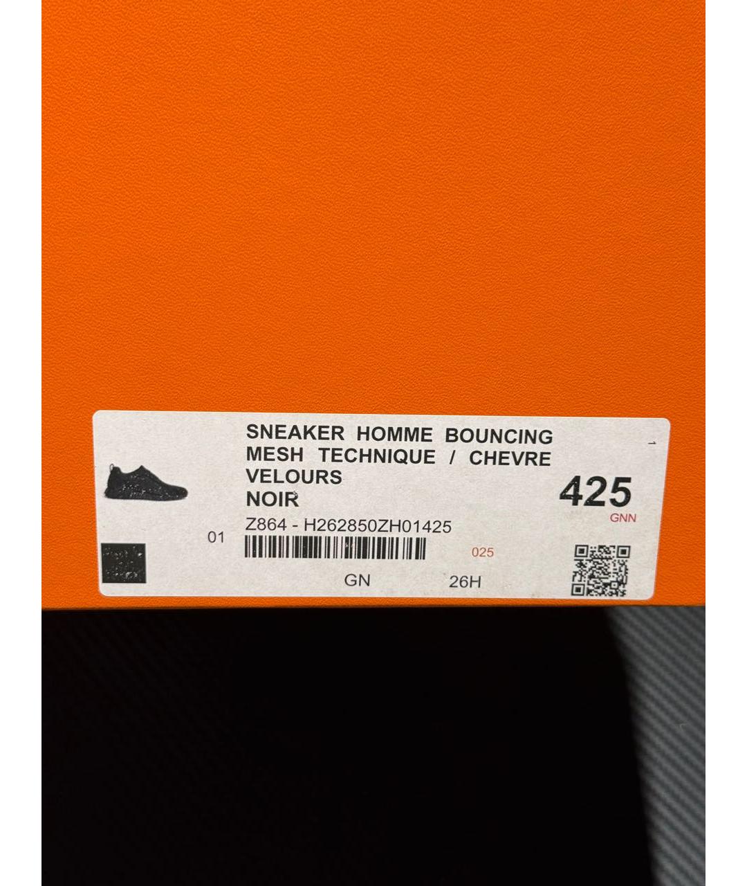 HERMES Черные текстильные низкие кроссовки / кеды, фото 6