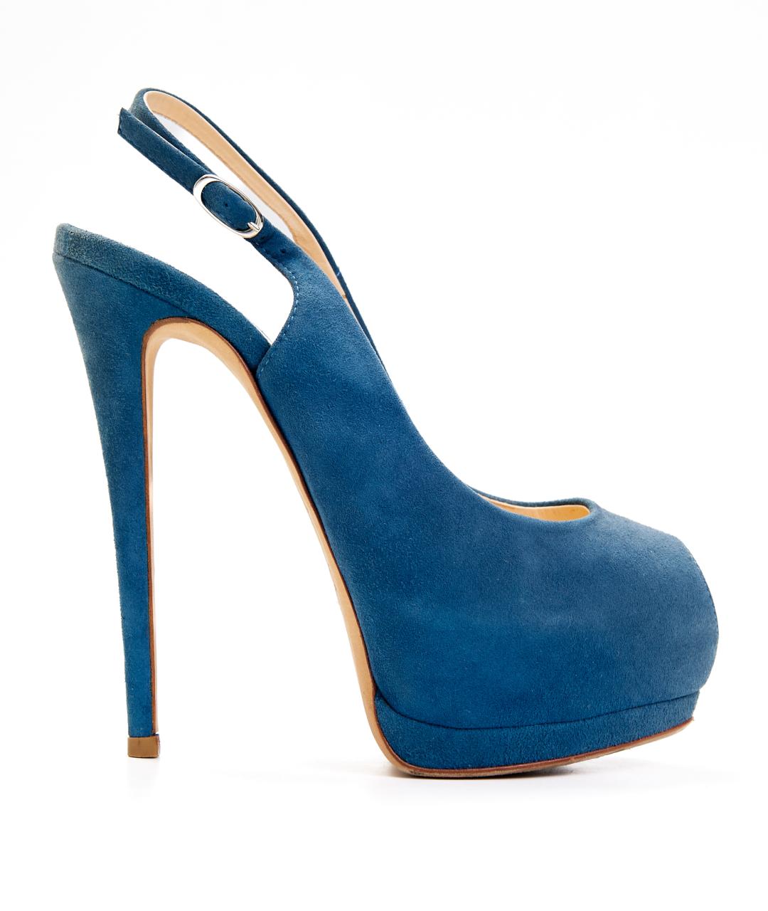 GIUSEPPE ZANOTTI DESIGN Голубые замшевые туфли, фото 5