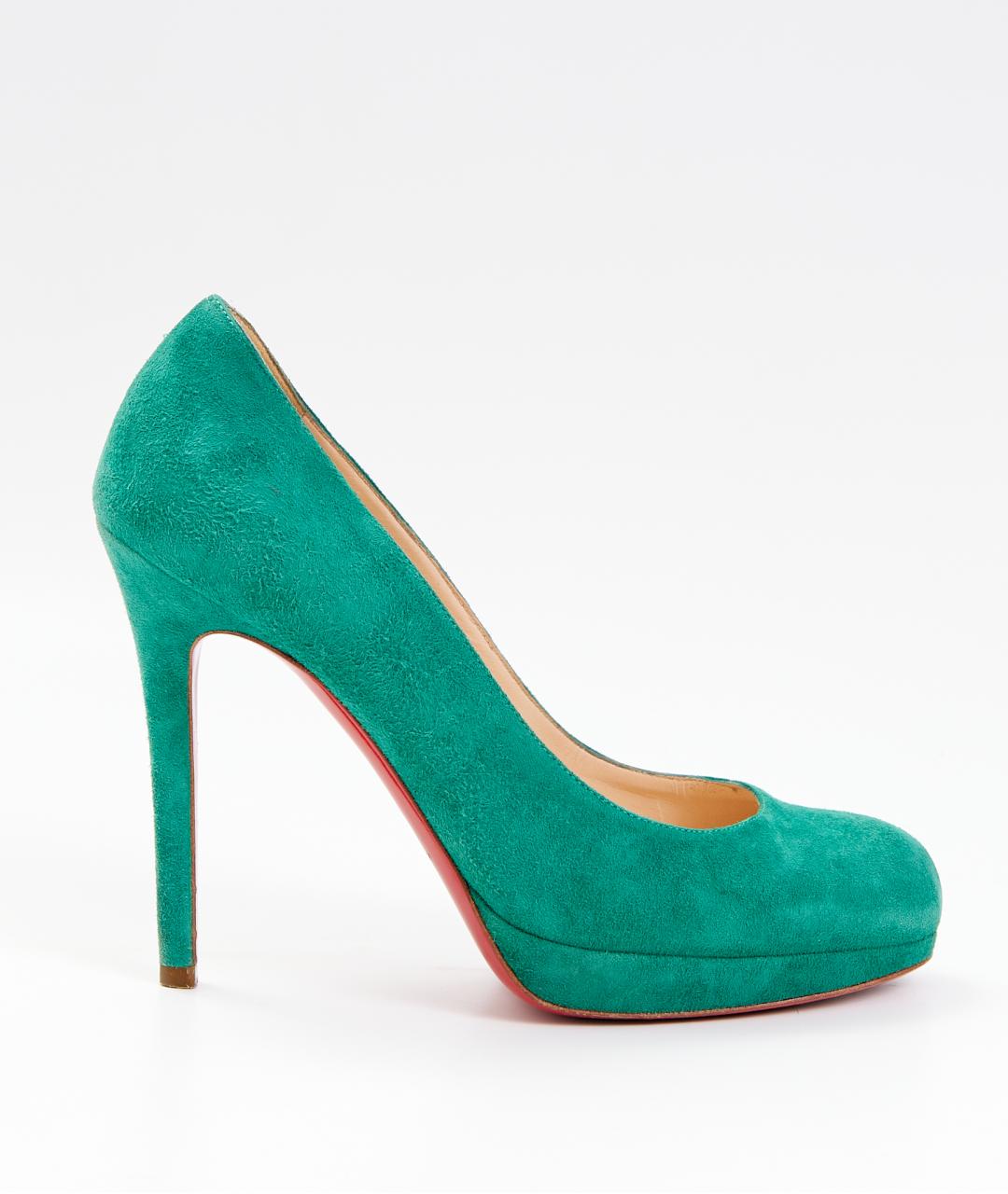 CHRISTIAN LOUBOUTIN Зеленые замшевые туфли, фото 5