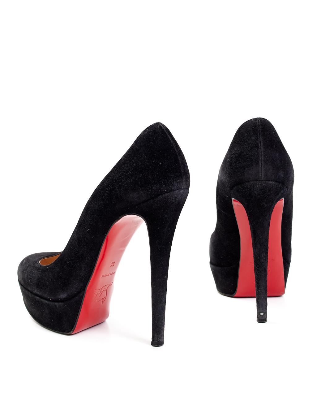 CHRISTIAN LOUBOUTIN Черные замшевые туфли, фото 3