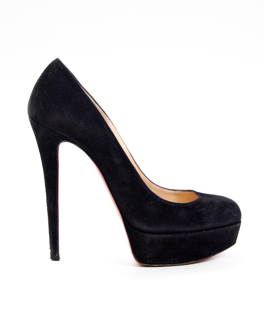 CHRISTIAN LOUBOUTIN Черные замшевые туфли, фото 5